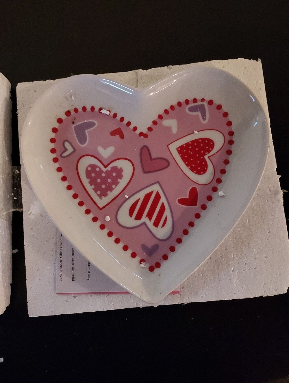 Avon Heart-Shaped Cookie Plate in Pink and Red With Cookie Cutters And A Recipe
